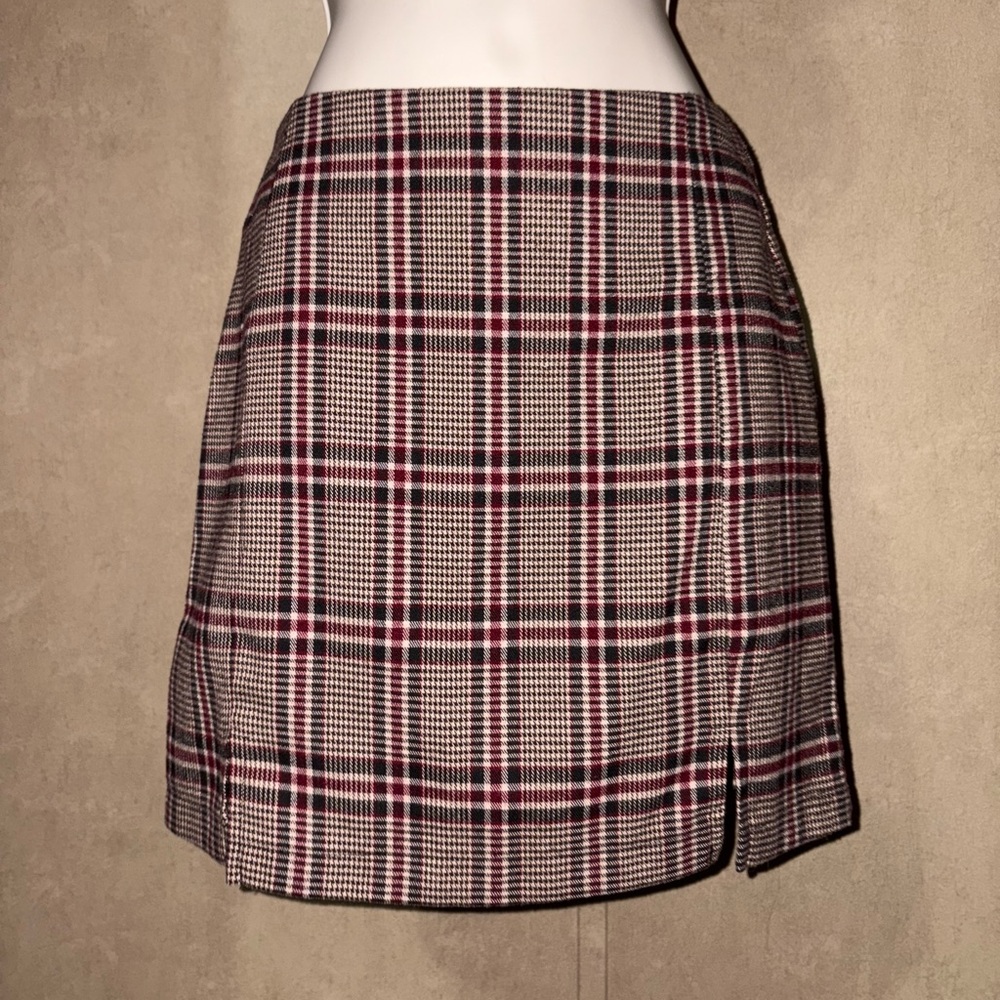 Red and Black Plaid Skirt